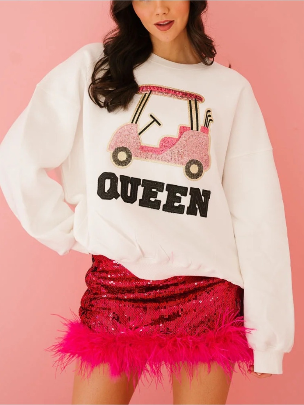 Judith March Cart Queen Oversized Pullover Sweatshirt size M